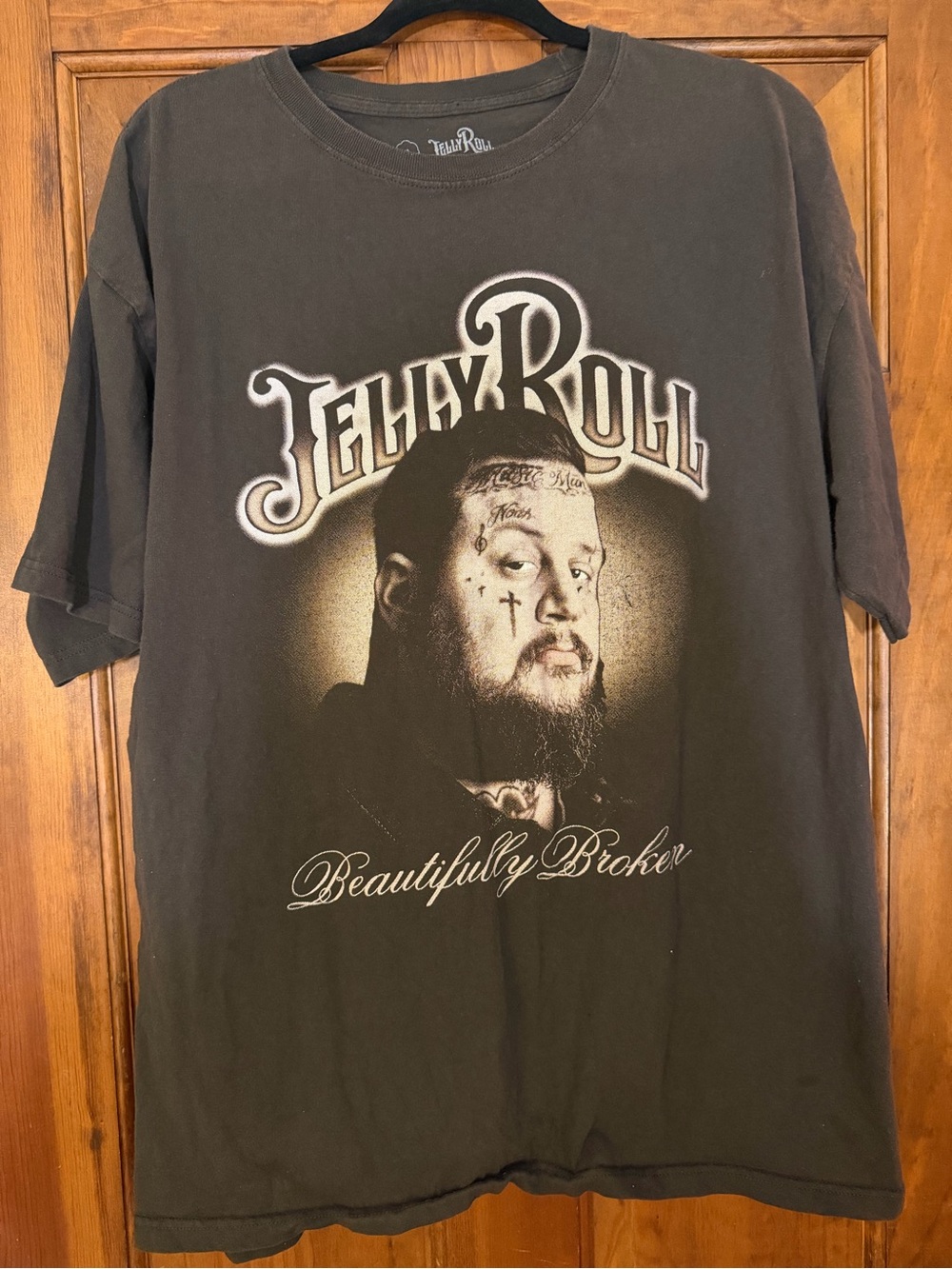 Jelly Roll Beautifully Broken Men’s XL Brown Graphic T Shirt Country Music